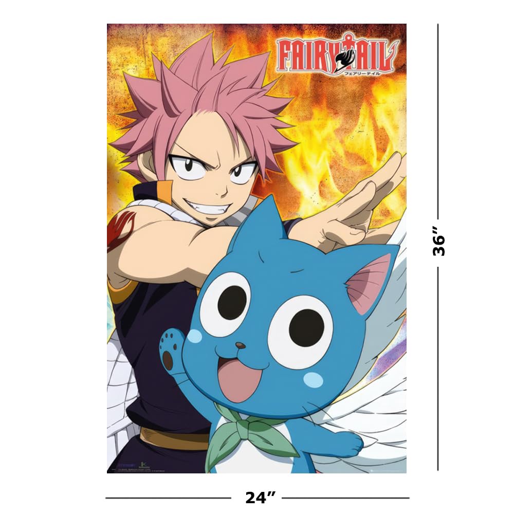 Amazon.com: Fairy Tail - Manga/Anime TV Show Poster (Natsu & Happy